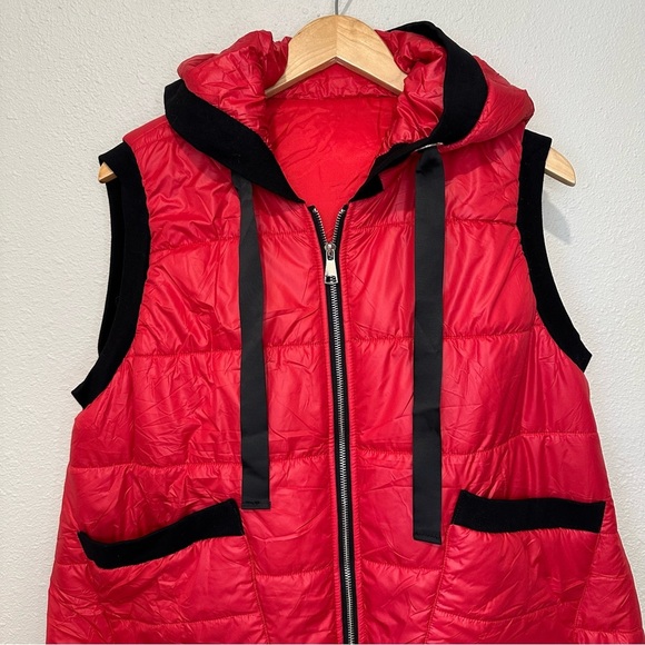 Red Quilted Vest with Black Accents - Picture 5 of 12
